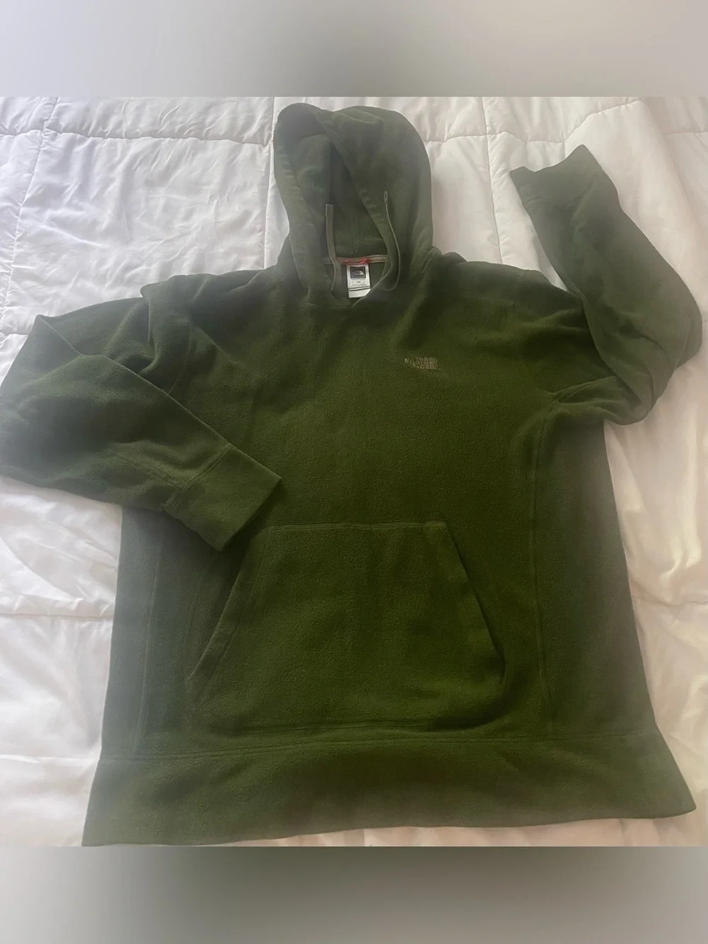 The North Face Forest Green Fleece Hoodie Men’s Large Pullover Outdoor Hiking